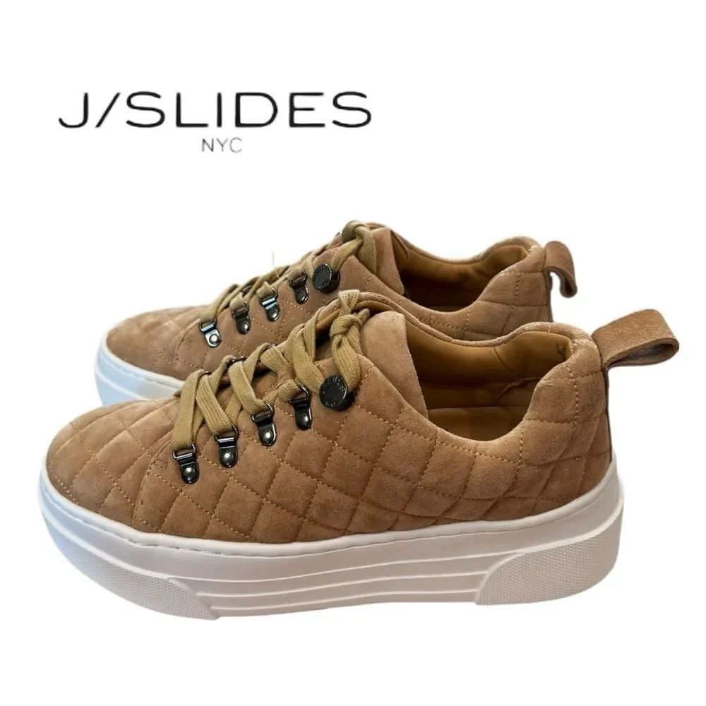 NEW J/Slides Aimee Women's Leather Platform Tennis Shoes Sneakers 7
